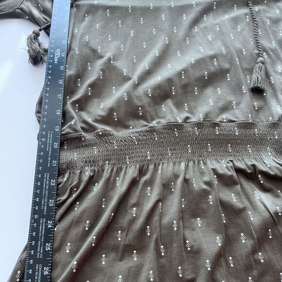 Garnet Hill Poet Knit‎ Midi Dress Medium Brown Olive Soft Knit Stretch Bohemian - Picture 15 of 16